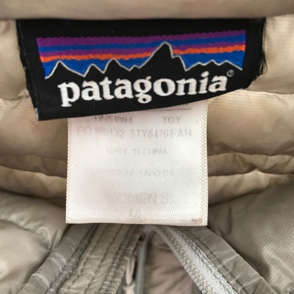 Patagonia Nano Down Filled Puff Jacket Taupe Gray Womens Medium - Picture 7 of 13